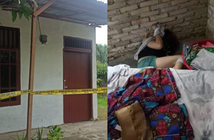 Sadis ! salah seorang wanita ditemukan tewas dengan posisi tangan, kaki dan mulut terikat kain dibawah tempat tidur dalam rumah kontrakannya Jalan Marindal
