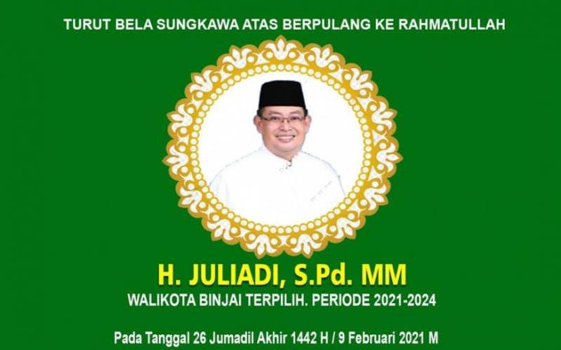 Wali Kota Binjai Terpilih Juliadi Meninggal Dunia