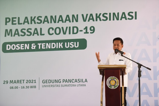 2.065 Dosen dan Tenaga Pendidik USU Jalani Vaksinasi Massal