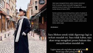 INDIESPOT Indra Kenz Minta Maaf soal Aplikasi Binomo, Ini Kata Netizen