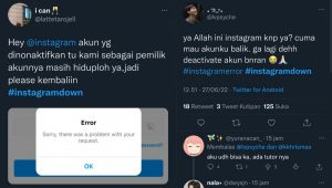 INDIESPOT Tagar #instagramdown Trending Topik di Twitter, Netizen: Cuma Mau Healing Kok Malah Hilang