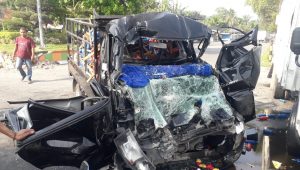 INDIESPOT.ID, Mobil Pickup di Binjai Hantam Colt Diesel Hingga Ringsek, Pengemudinya Tewas