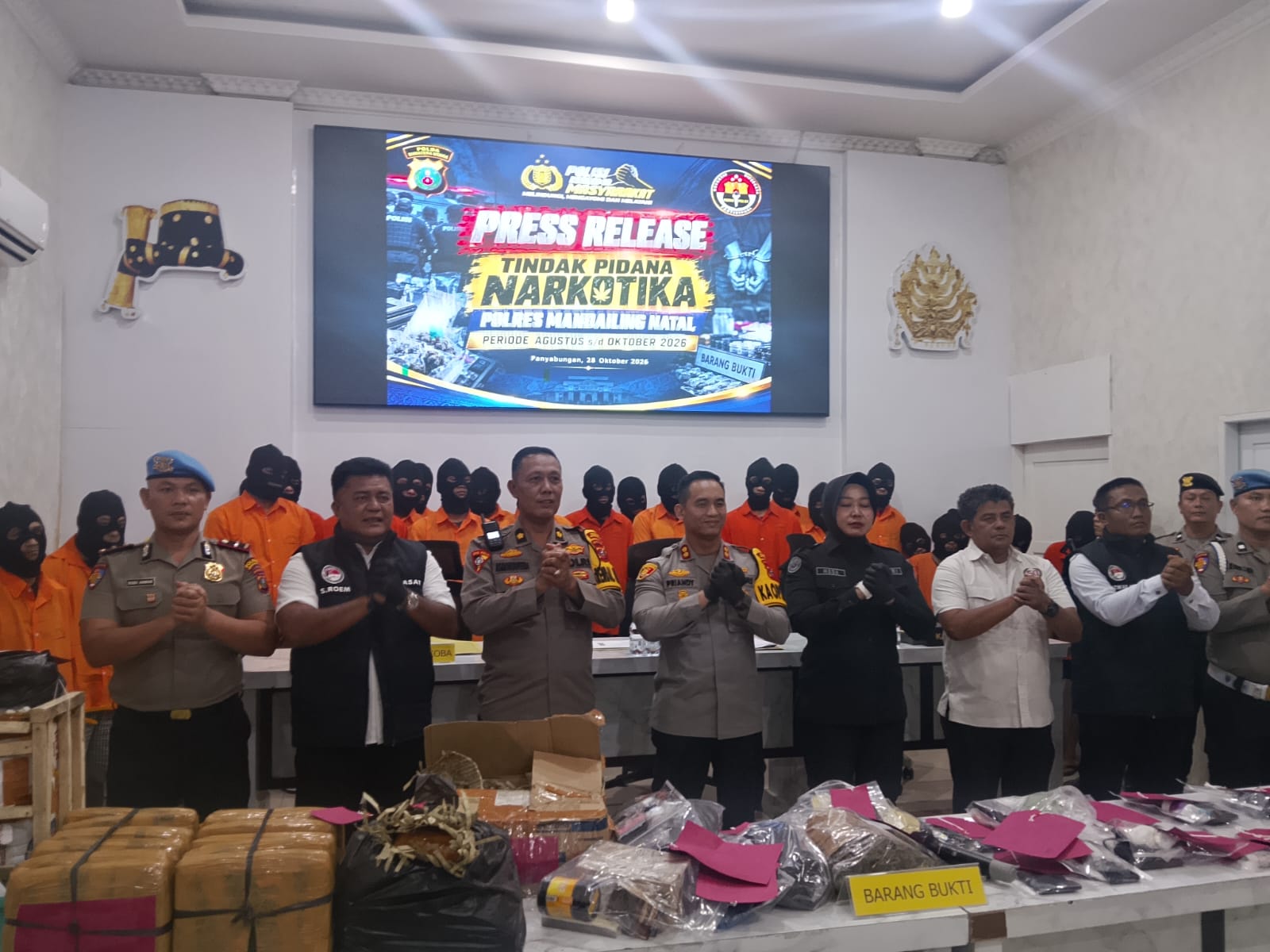 Polres Madina Ungkap 33 Kasus Narkotika, 32 Tersangka Diamankan