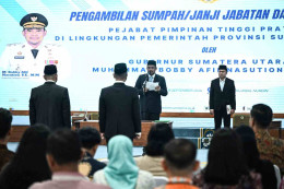 Pesan Bobby Nasution Saat Lantik Pejabat Baru Sumut: Jalankan Amanah dan Jauhi Pungli